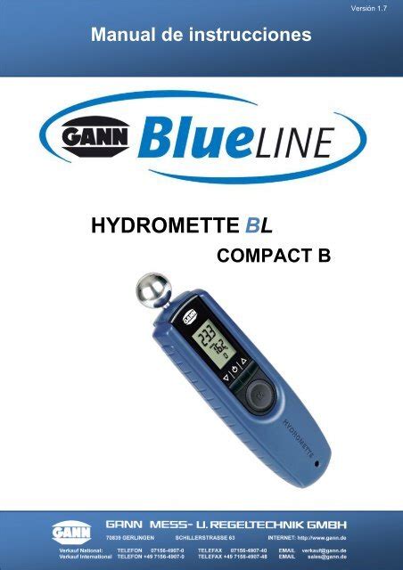 влагомеры gann compact|GANN Hydromette Compact B Operating Instructions.